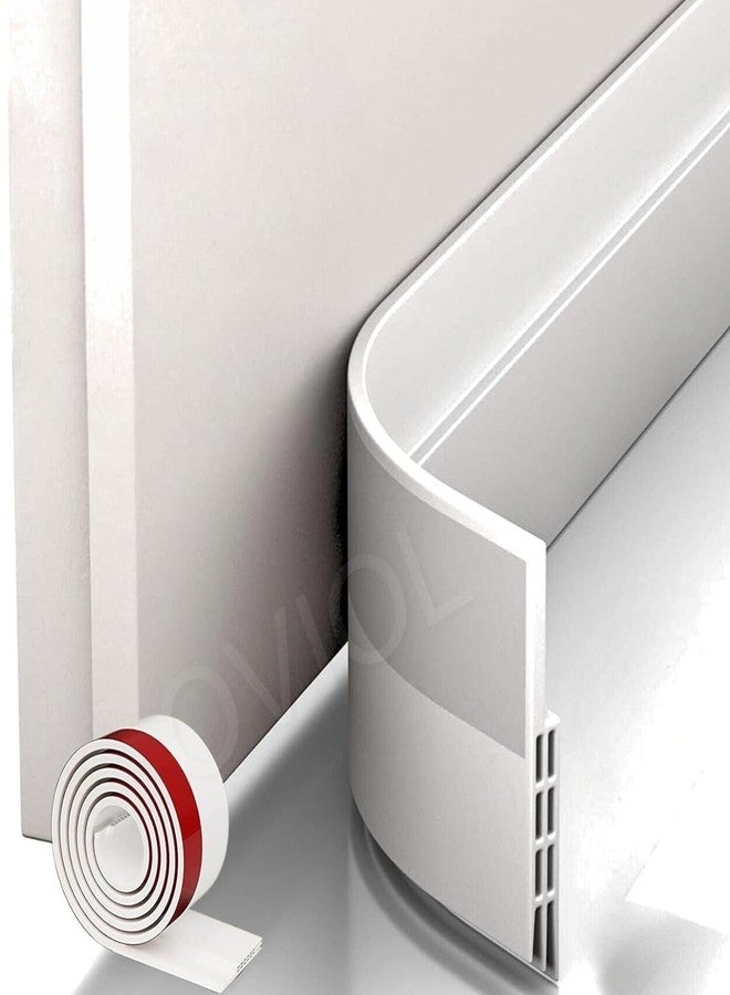 OVIOL Door Bottom Sealing Strip Self-Adhesive Under Door Gap Filler Rubber Ac Door Blocker Door Dust Stopper for Home Door Gap Sealing Strip Cockroach Insect Draft Stopper (1 METRE Pack of 1, White) - Image 1