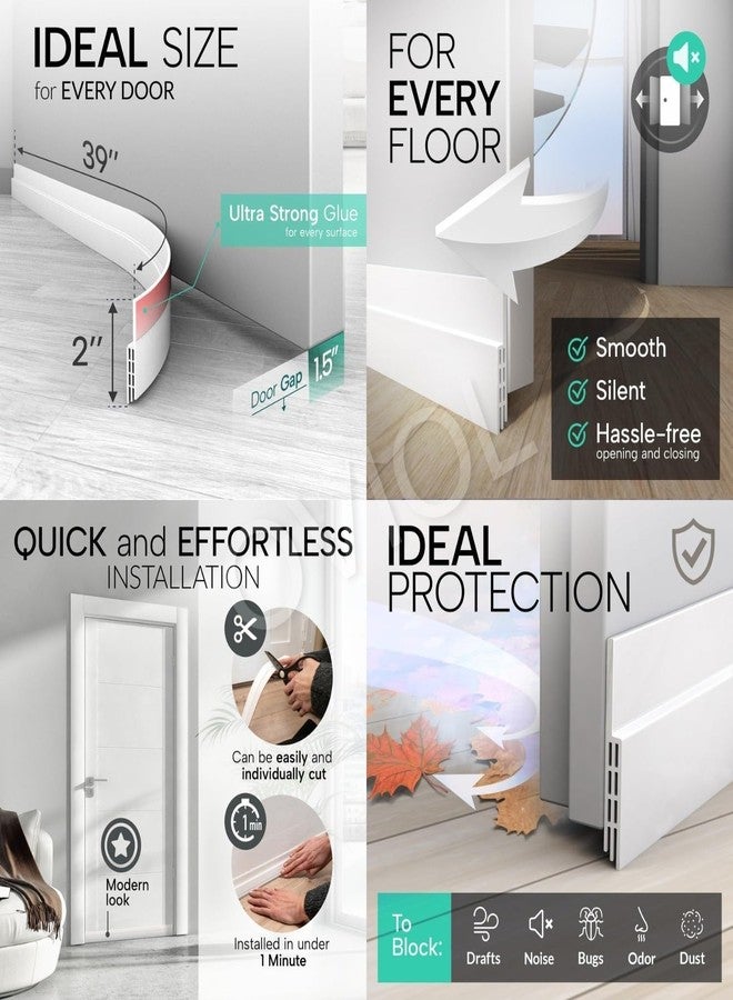 OVIOL Door Bottom Sealing Strip Self-Adhesive Under Door Gap Filler Rubber Ac Door Blocker Door Dust Stopper for Home Door Gap Sealing Strip Cockroach Insect Draft Stopper (1 METRE Pack of 1, White) - Image 3