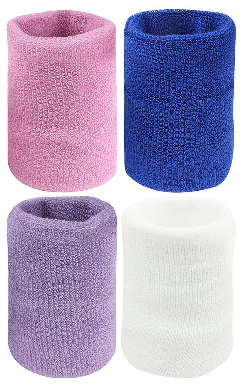 Neska Moda Unisex Multicolor Pack of 4 Cotton Wrist Band - Image 1