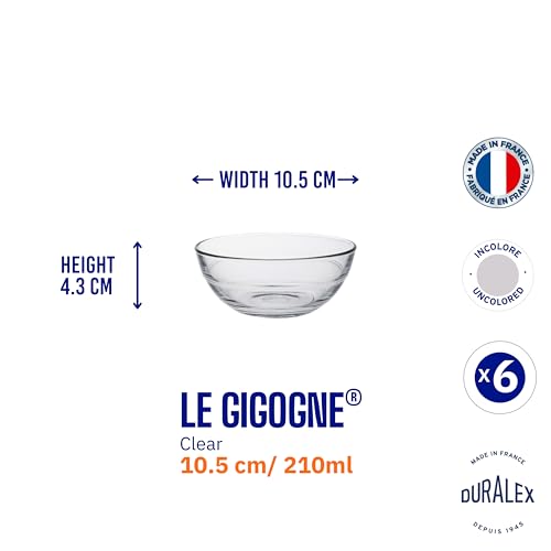 Duralex® Gigogne Clear Glass Bowls (Set of 6) - 210ml, Tempered Glass, Perfect for Desserts, Custards, Food, Chutneys, Sambhar, Dal, Curry - Image 5
