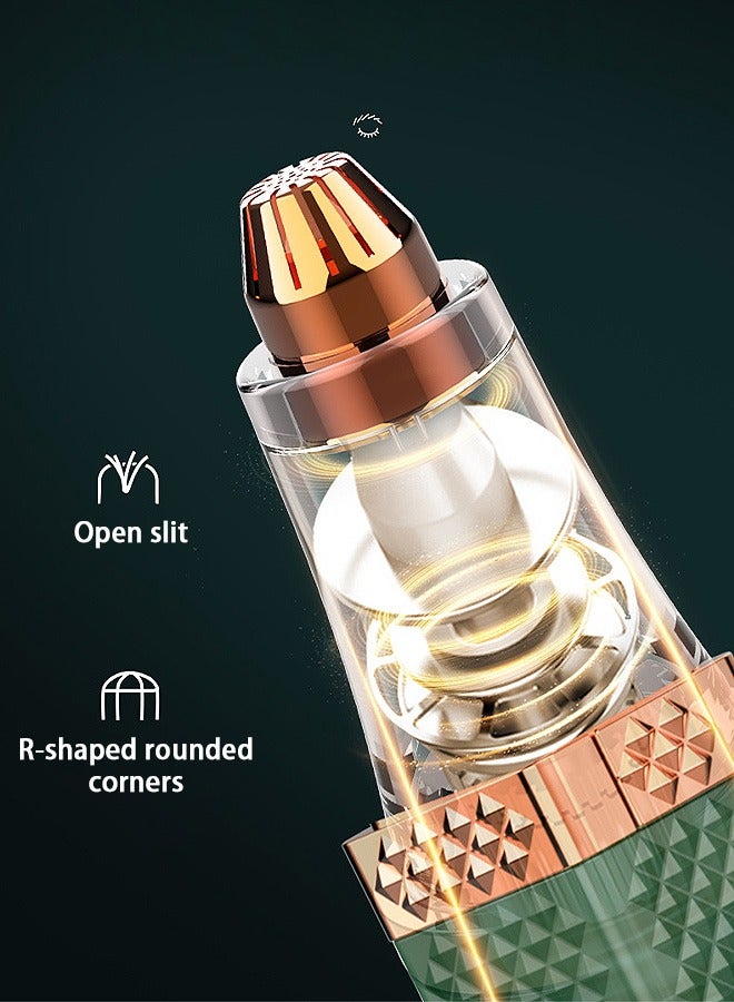 Electric Eyebrow Trimmer, 2 in 1 Epilators, Rechargeable Facial Hair Trimmer (Green) - Image 3