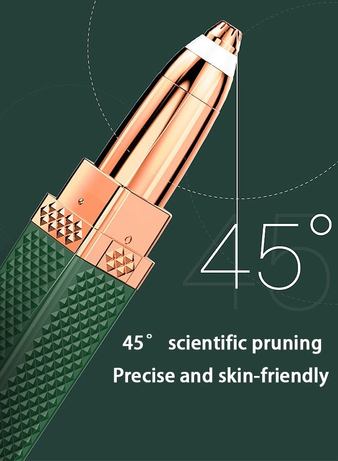 Electric Eyebrow Trimmer, 2 in 1 Epilators, Rechargeable Facial Hair Trimmer (Green) - Image 5