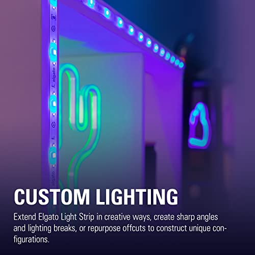 Elgato Light Strip Connector Set - Customise Your Lighting in Gaming, Streaming and Home Setups with a T-Connector, Corners, Extension Cables, and More, Compatible Light Strip - Image 3