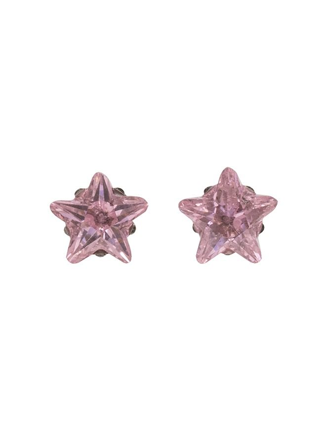 Studex 5MM Pink Cubic Zirconia Star Allergy-Free Stainless Steel Ear Studs - Image 1