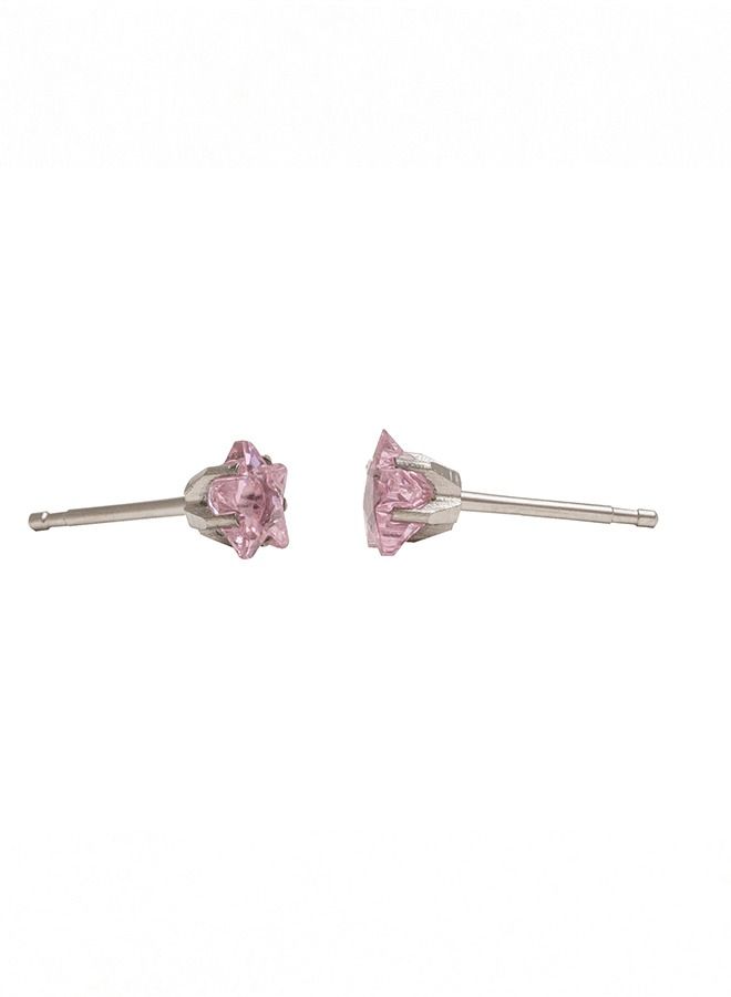 Studex 5MM Pink Cubic Zirconia Star Allergy-Free Stainless Steel Ear Studs - Image 4