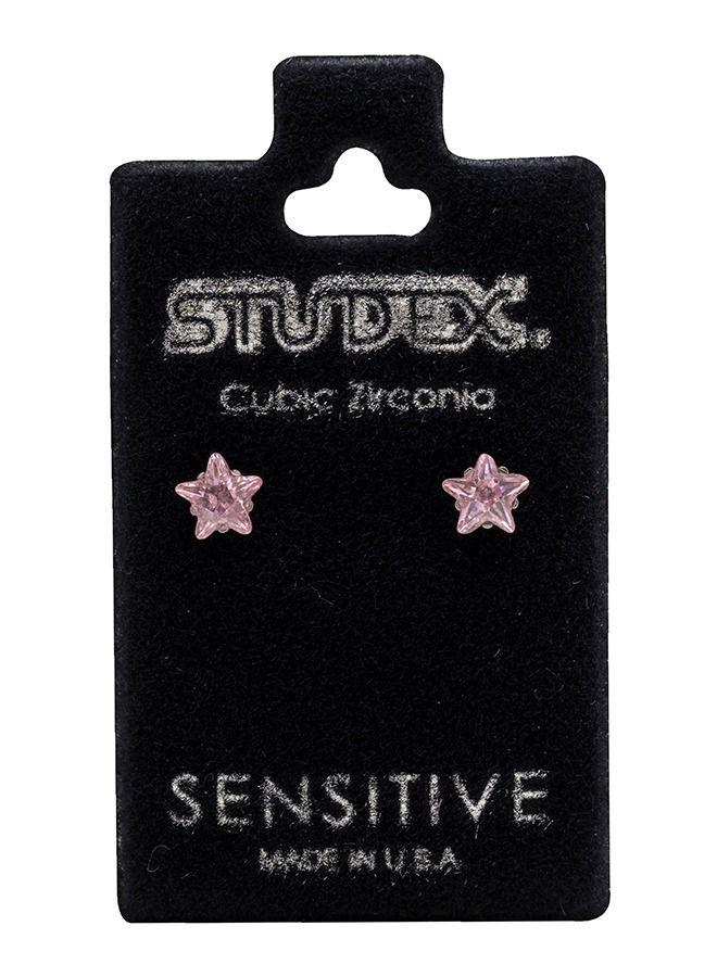 Studex 5MM Pink Cubic Zirconia Star Allergy-Free Stainless Steel Ear Studs - Image 5