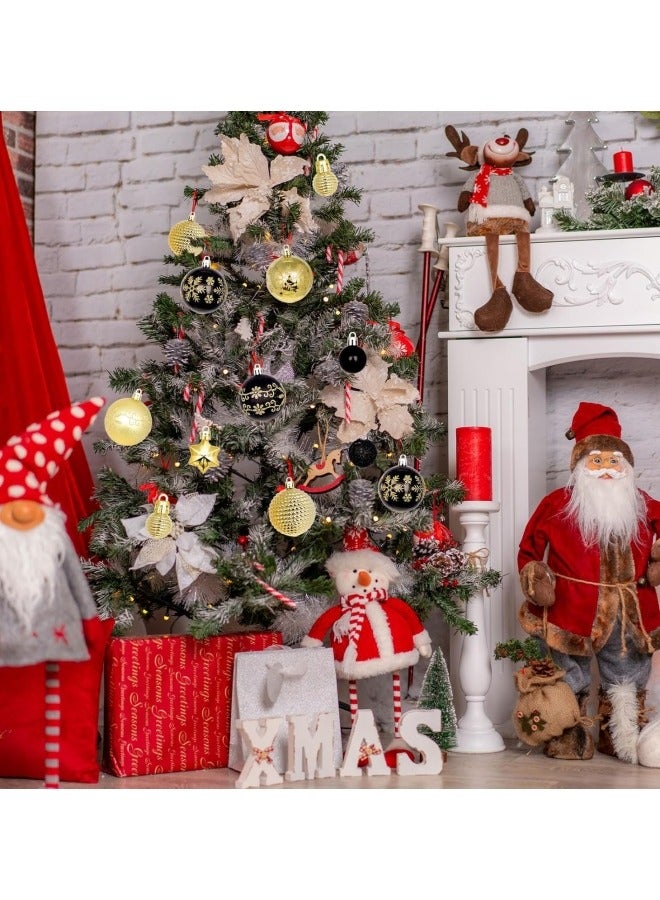 GGEROU 44Pcs Christmas Ball Ornaments Christmas Baubles Shatterproof Christmas Tree Balls Ornaments Hanging Decoration Assorted Ornament - Image 3