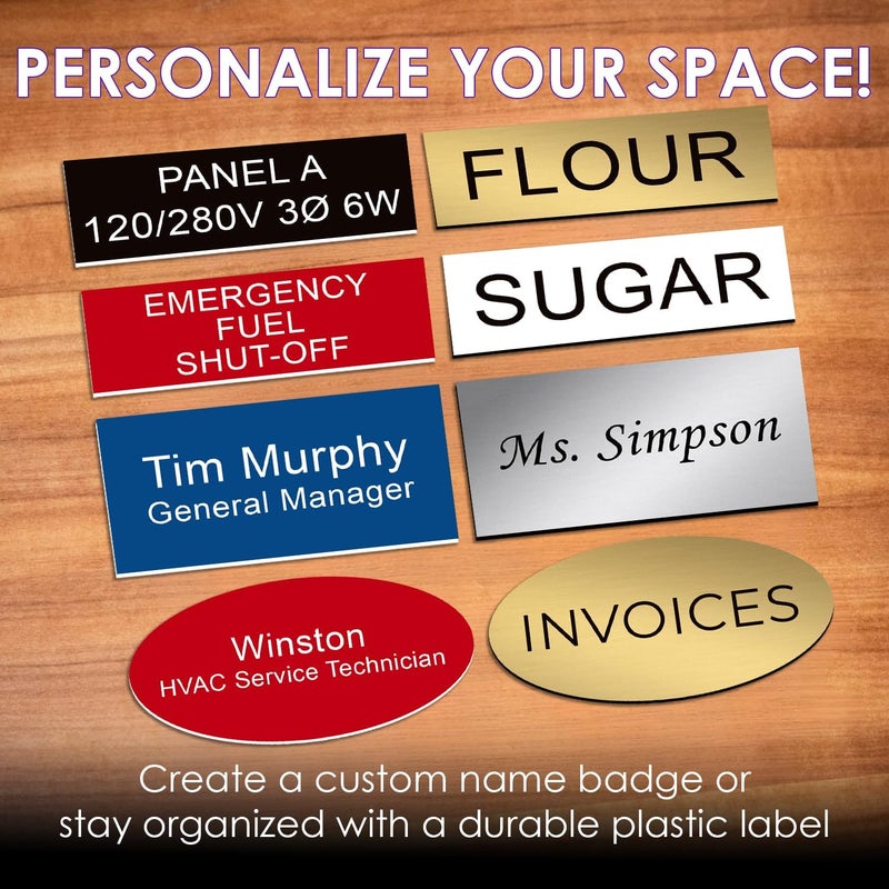 All Quality Oval Name Badge Blanks with Pin - 10 Pack (Red) - Image 5