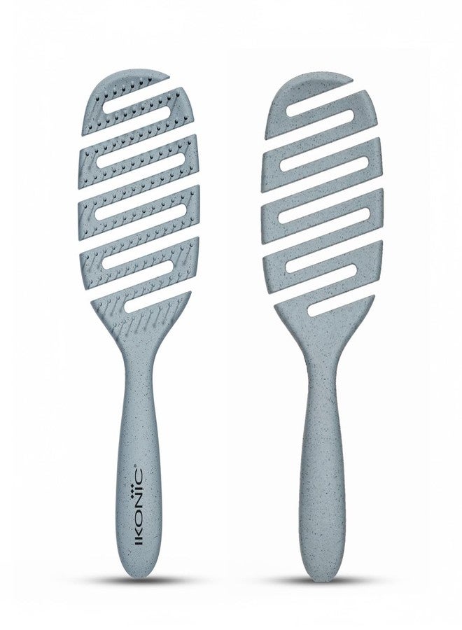 IKONIC Me Flexible Paddle Hair Brush IKM-2509 Eco Conscious, Vented Styling Brush for Fast Blow Dry, Anti Static Ion Bristles, Wet Dry Use, Frizz Control, Smooth Salon Finish Hair - Powder Blue - Image 2