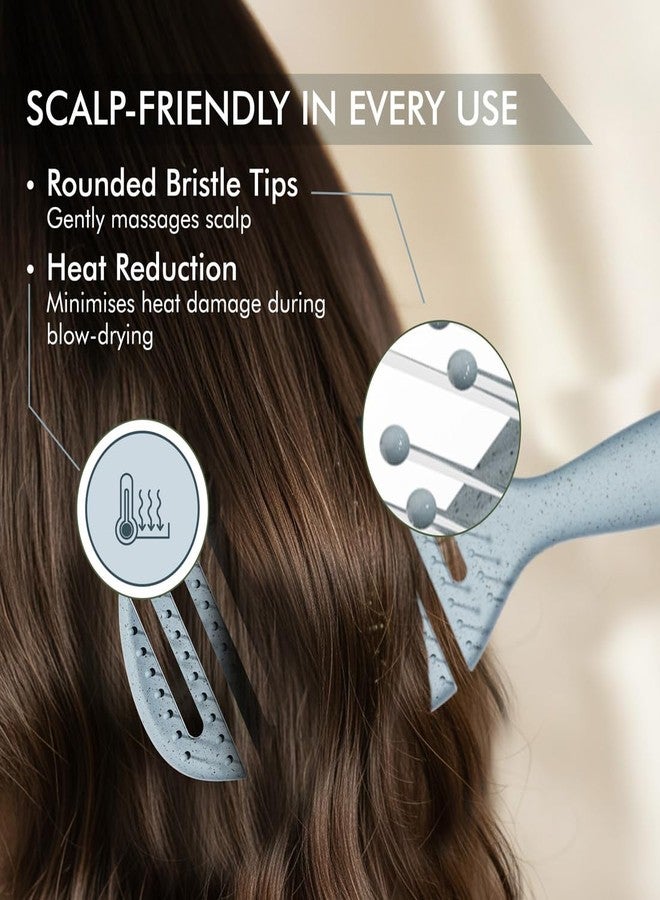 IKONIC Me Flexible Paddle Hair Brush IKM-2509 Eco Conscious, Vented Styling Brush for Fast Blow Dry, Anti Static Ion Bristles, Wet Dry Use, Frizz Control, Smooth Salon Finish Hair - Powder Blue - Image 5