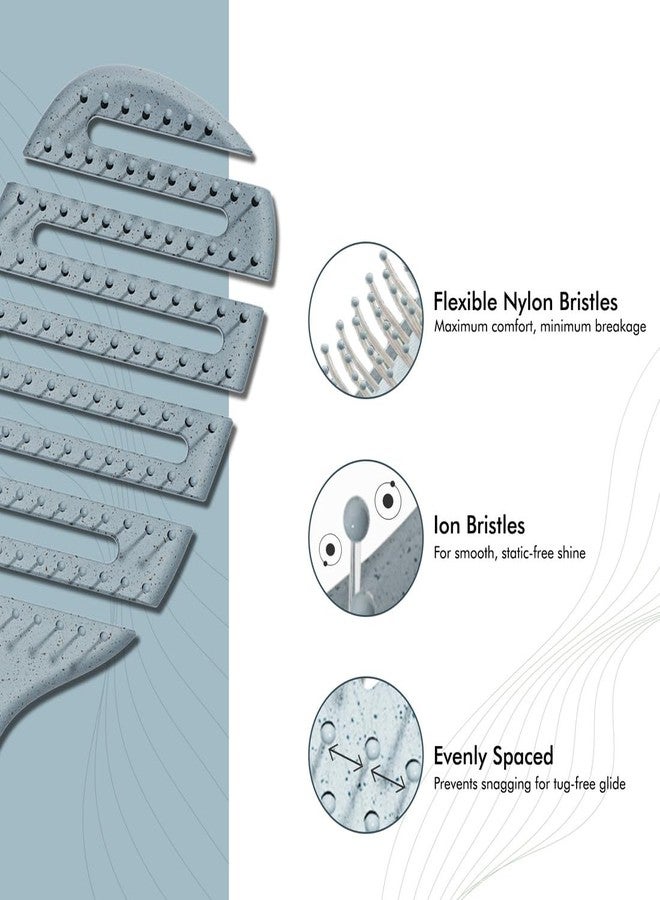 IKONIC Me Flexible Paddle Hair Brush IKM-2509 Eco Conscious, Vented Styling Brush for Fast Blow Dry, Anti Static Ion Bristles, Wet Dry Use, Frizz Control, Smooth Salon Finish Hair - Powder Blue - Image 3