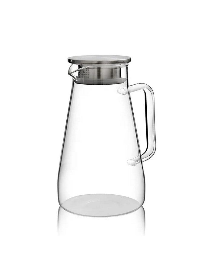 Vilon Premium Borosilicate Glass Water Jug - 1.8 LTR, Transparent Hot & Cold Water Pitcher with Lid, Iced Tea, Milk, Juice & Lemonade Beverage Carafe, 1.80L, Durable Glass Jug for Home & Parties - Image 2