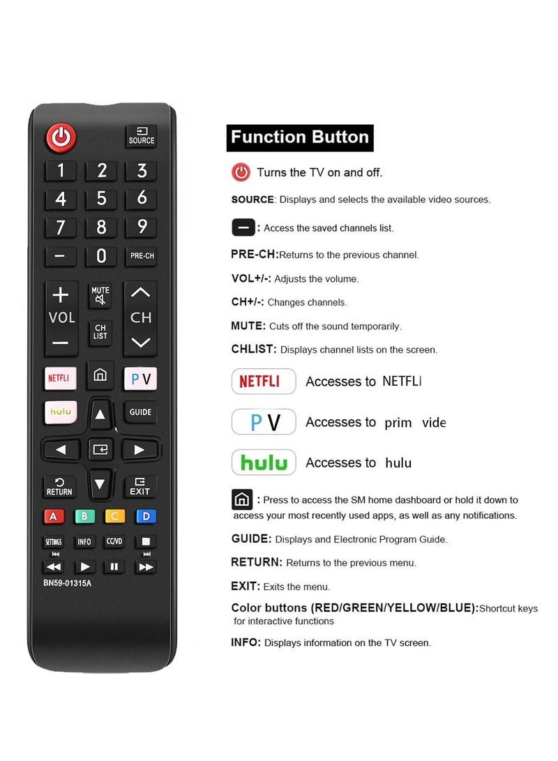 PopZa ATA-D Universal Remote Control for All Samsung TVs – Compatible with Samsung LED, LCD, HDTV, Smart, QLED, UHD, SUHD, 3D, Frame Series – Easy Setup, Long Range, Plug & Play – Replacement Remote for Samsung Smart TV Models - Image 2