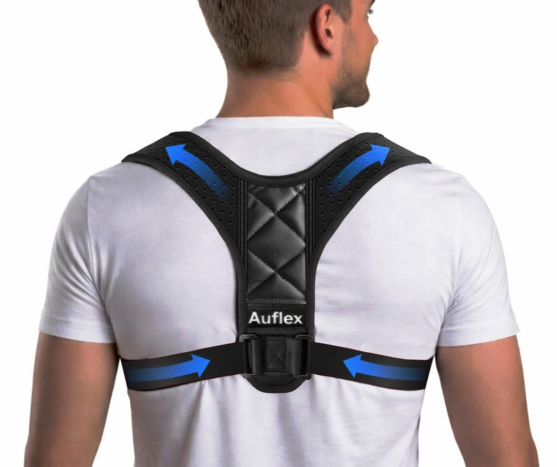 AuFlex Posture Corrector for Men & Women â€“ Adjustable Upper Back Brace for Shoulder & Spine Support, Breathable Back Straightener for Neck, Back Pain Relief, Hunchback & Slouching, Chest Size (25-42 inches) - Image 1