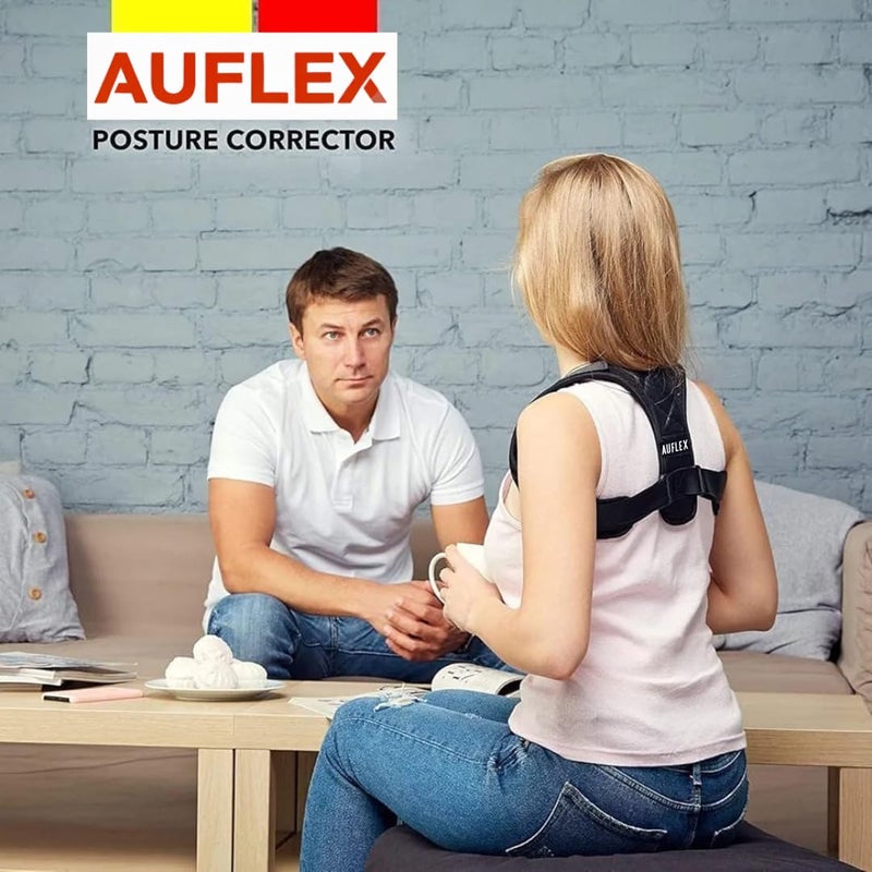 AuFlex Posture Corrector for Men & Women â€“ Adjustable Upper Back Brace for Shoulder & Spine Support, Breathable Back Straightener for Neck, Back Pain Relief, Hunchback & Slouching, Chest Size (25-42 inches) - Image 3