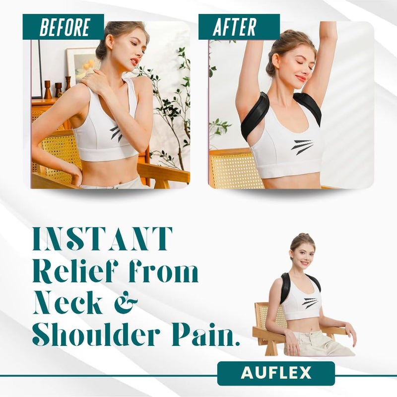 AuFlex Posture Corrector for Men & Women â€“ Adjustable Upper Back Brace for Shoulder & Spine Support, Breathable Back Straightener for Neck, Back Pain Relief, Hunchback & Slouching, Chest Size (25-42 inches) - Image 4