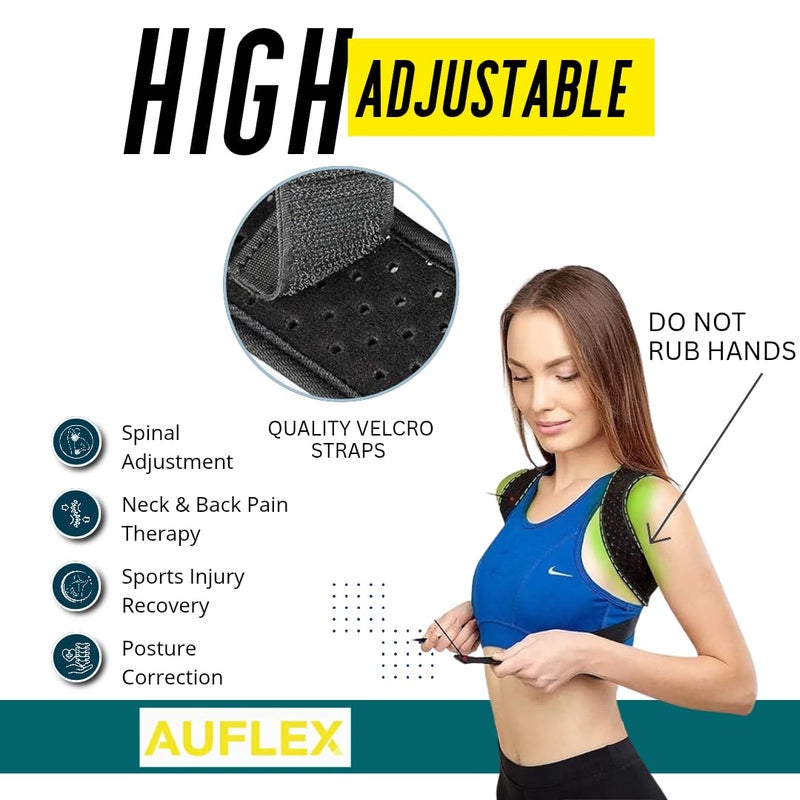 AuFlex Posture Corrector for Men & Women â€“ Adjustable Upper Back Brace for Shoulder & Spine Support, Breathable Back Straightener for Neck, Back Pain Relief, Hunchback & Slouching, Chest Size (25-42 inches) - Image 5