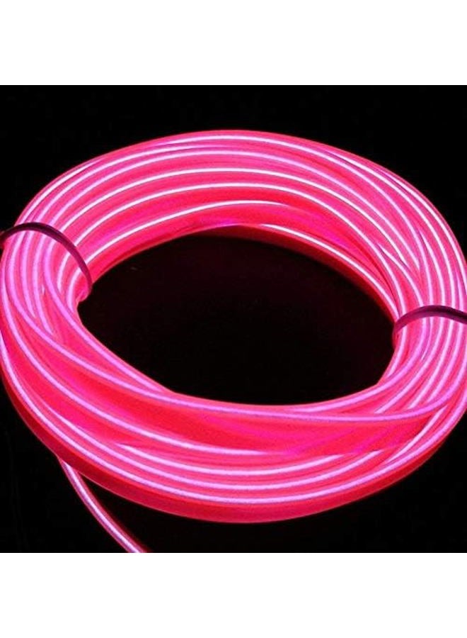 ABALDI El Wire Neon Light Car Interior LED Lights, Ambient Lighting Kits for Xmas Halloween Christmas Car Decoration(5m/16ft, Pink) - Image 1