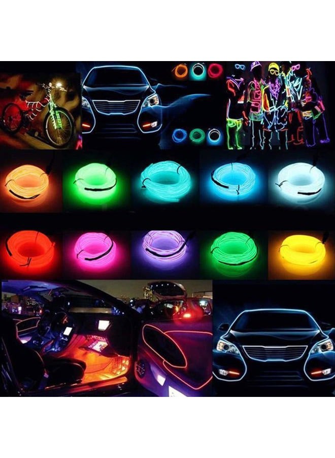 ABALDI El Wire Neon Light Car Interior LED Lights, Ambient Lighting Kits for Xmas Halloween Christmas Car Decoration(5m/16ft, Pink) - Image 3
