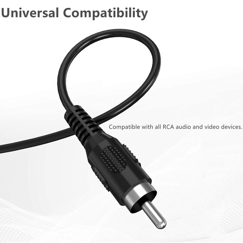 HAKUHO 1RCA male TO 1RCA female Audio Video RCA cable for Speaker,Subwoofer,Camera,HDTV,Amplifier-5MTR/15.2 feet,Black - Image 2
