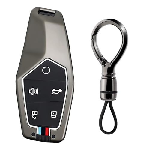 Ysbxitu Fit for MG 5 Buttons Keyless Remote Key Fob Cover with Keychain Fit for MG Smart Key Shell Case Key Holder Compatible with MG ONE 2022 2023 2024 Key Protective Cover Key Sleeve-B Black - Image 1