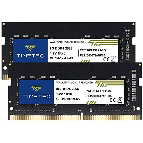 Timetec تيمتيك 16 جيجابايت كيت (2x8 جيجابايت) DDR4 2666 ميجاهرتز (DDR4-2666) PC4-21300 (PC4-2666V) غير ECC غير مخزن 1.2 فولت CL19 1Rx8 رينك واحد 260 دبوس SODIMM ترقية ذاكرة الكمبيوتر المحمول ، - Image 5