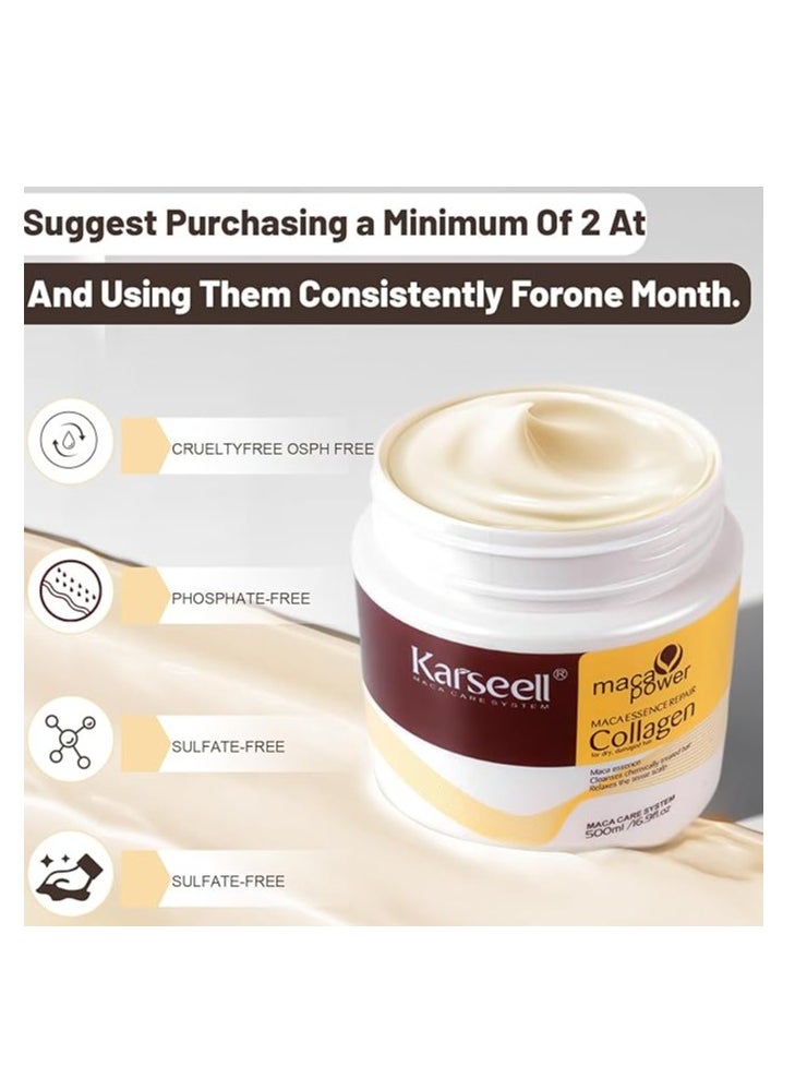 Karseell Collagen Hair Treatment Mask for Dry and Damaged Hair - 500ml  - Image 2