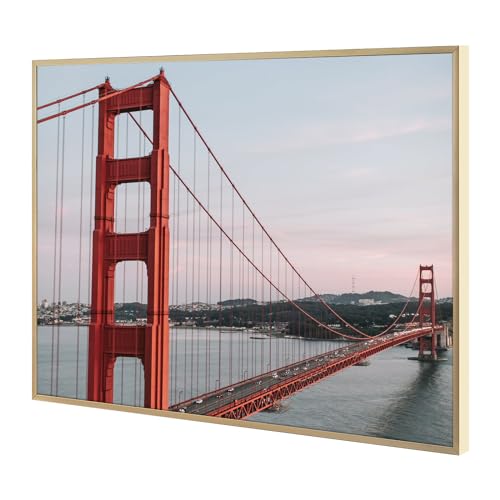 Frametory, 18x24 Aluminum Poster Frame, Gold Metal Picture Frame with Real Glass, Wall Mount, for Photos, Art Prints, Puzzles, 1‑Pack - Image 2