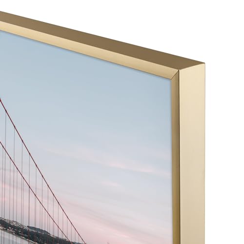 Frametory, 18x24 Aluminum Poster Frame, Gold Metal Picture Frame with Real Glass, Wall Mount, for Photos, Art Prints, Puzzles, 1‑Pack - Image 4