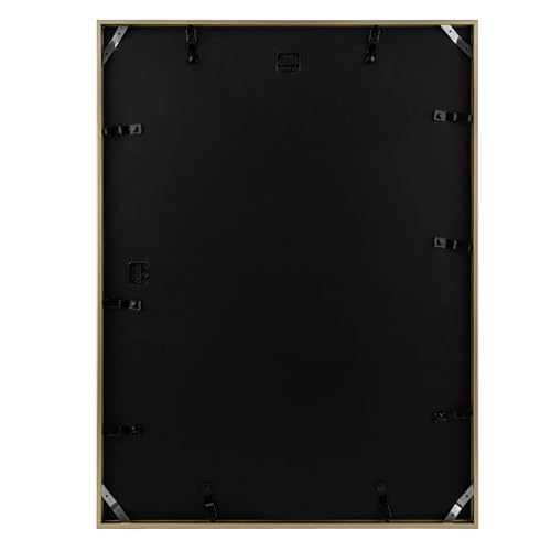 Frametory, 18x24 Aluminum Poster Frame, Gold Metal Picture Frame with Real Glass, Wall Mount, for Photos, Art Prints, Puzzles, 1‑Pack - Image 3