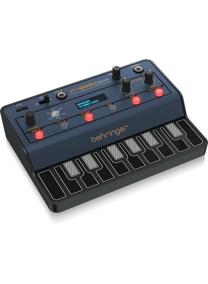 behringer JT-4000M MICRO Portable 4-Voice Hybrid Synthesizer with 2 Analog Modeling Oscillators Per Voice, Multi-Mode Analog Filter, and Arpeggiator - Image 4