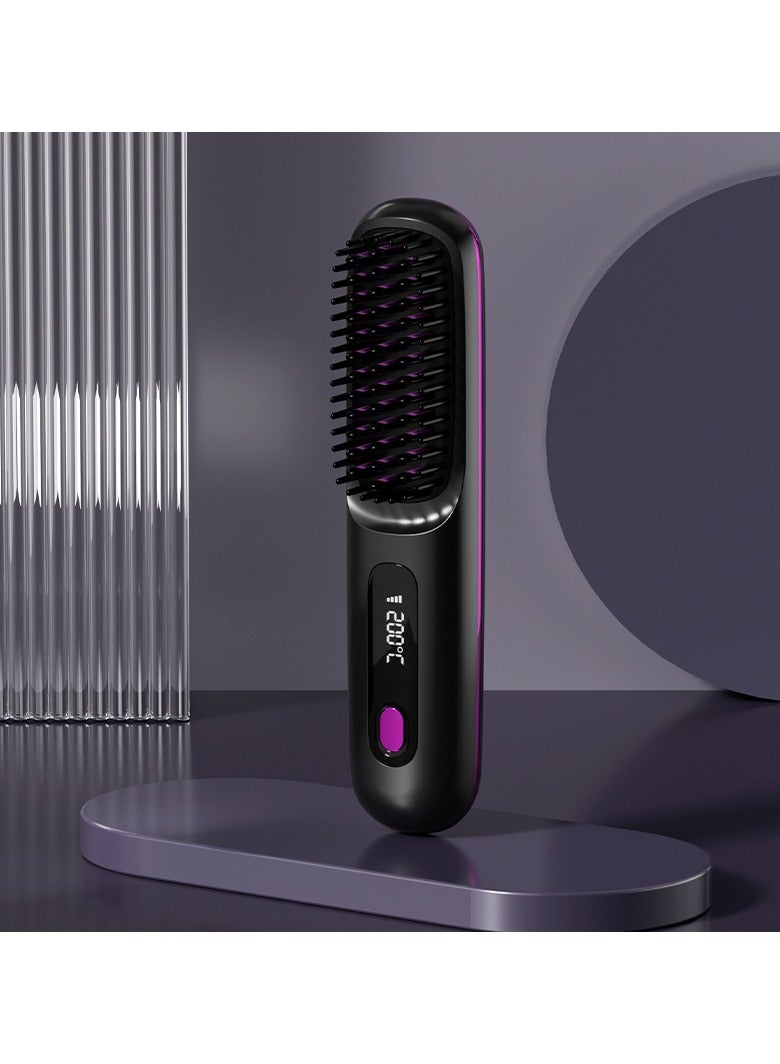 general Mini Ionic Straightening Comb – Travel-Friendly Straightener & Curler for Men/Women, Dual-Use Hair Styling Tool - Image 1