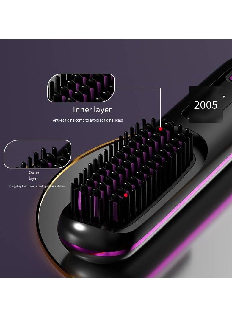 general Mini Ionic Straightening Comb – Travel-Friendly Straightener & Curler for Men/Women, Dual-Use Hair Styling Tool - Image 3