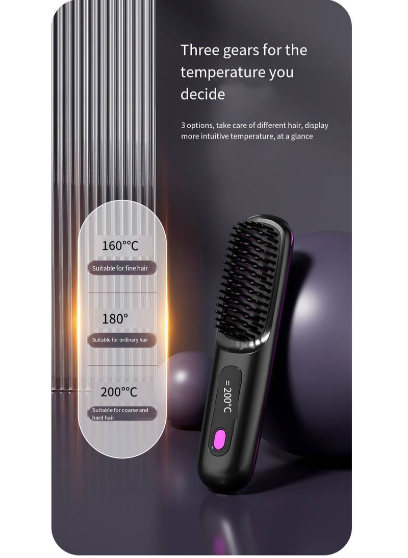 general Mini Ionic Straightening Comb – Travel-Friendly Straightener & Curler for Men/Women, Dual-Use Hair Styling Tool - Image 5