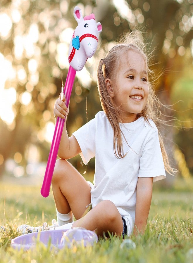 Yiphates 4 Pcs 40 Inch Inflatable Stick Horse Colorful Horse Head Stick Balloon Horse Birthday Party Supplies Pony Stick for Christmas Horse Themed Party Decorations Costume Stick - Image 4