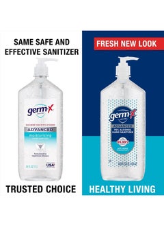 Germ-X Germ-x Advanced Hand Sanitizer, Non-Drying Moisturizing Clear Gel, Instant and No Rinse Formula, Large Family Size Pump Bottle, 34 Fl Oz (1 Liter)  - Image 2