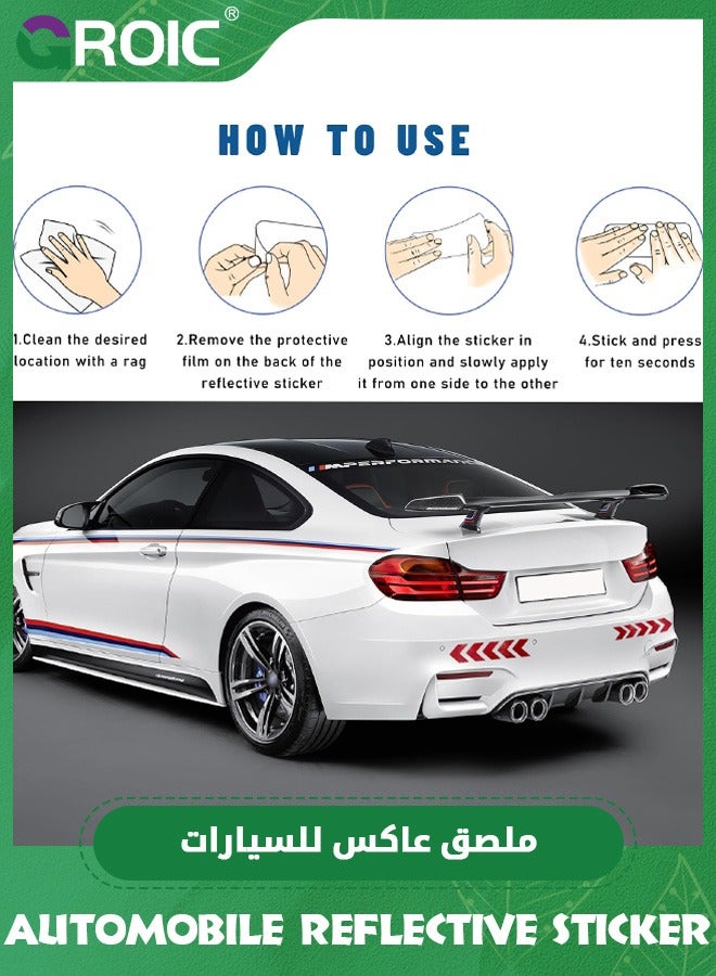 GROIC 24 PCS Car Arrow Reflective Stickers, Waterproof Safety Warning Sign Reflective Decal, High Night Visibility Reflector Tape for Auto Trunk Rear Bumper Body, Car Accessories,Car Stickers Decoration  - Image 3