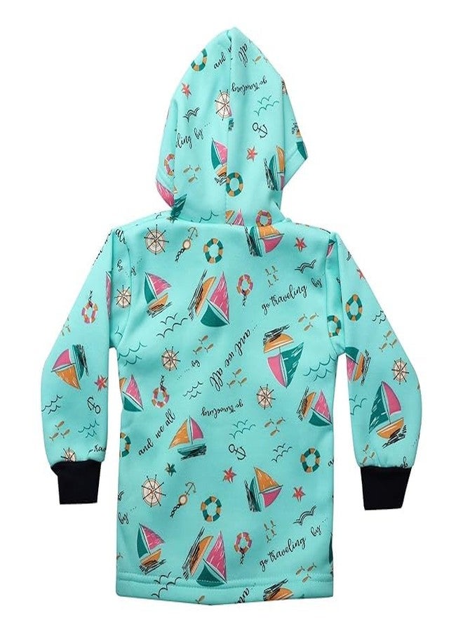 TENDSY Baby Winter Jacket & Pant Set for 0-3 Years | Hooded Fleece Suit for Boys & Girls | Warm Toddler Outfit | Unisex Winter Wear | Thermal Clothing | Newborn Kids Dress (Turkish Blue, 18-24 Months) - Image 3