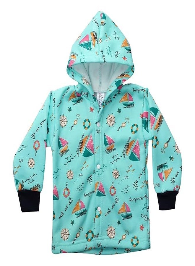 TENDSY Baby Winter Jacket & Pant Set for 0-3 Years | Hooded Fleece Suit for Boys & Girls | Warm Toddler Outfit | Unisex Winter Wear | Thermal Clothing | Newborn Kids Dress (Turkish Blue, 18-24 Months) - Image 2