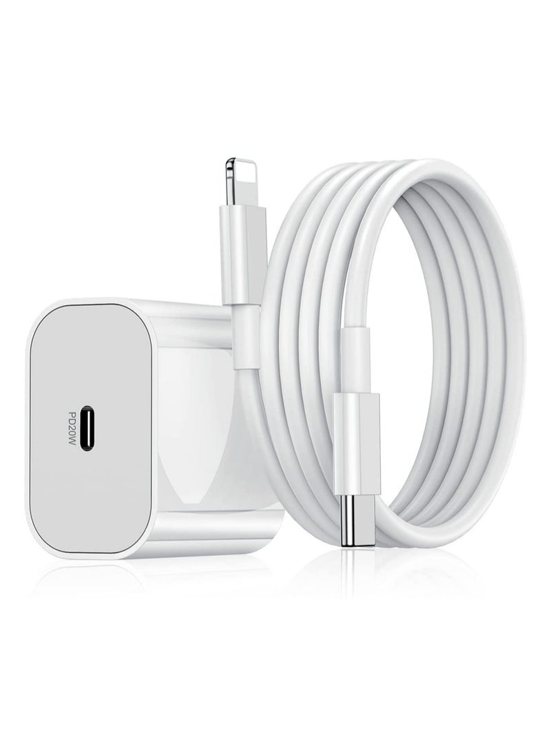 Generic - "20W Type-C PD Super Fast Charger Wall Adapter with 1M Type-C to Lightning Cable – Quick Charge 3.0 & Power Delivery 3.0 for iPhone 13/13 Mini/13 Pro Max, 12/12 Pro Max, iPad Mini/Pro" - Image 1
