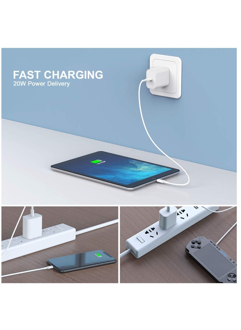 Generic - "20W Type-C PD Super Fast Charger Wall Adapter with 1M Type-C to Lightning Cable – Quick Charge 3.0 & Power Delivery 3.0 for iPhone 13/13 Mini/13 Pro Max, 12/12 Pro Max, iPad Mini/Pro" - Image 1