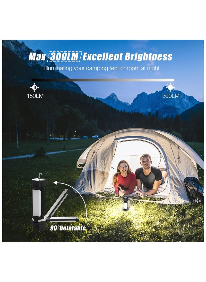 فانوس تخييم LED: مصابيح تخييم خارجية قابلة لإعادة الشحن تعمل بالبطارية - 300 لومن، 5 أوضاع سطوع، مصابيح خيمة مقاومة للماء لانقطاع التيار الكهربائي في حالات الطوارئ في هوريكان هوم - Image 2