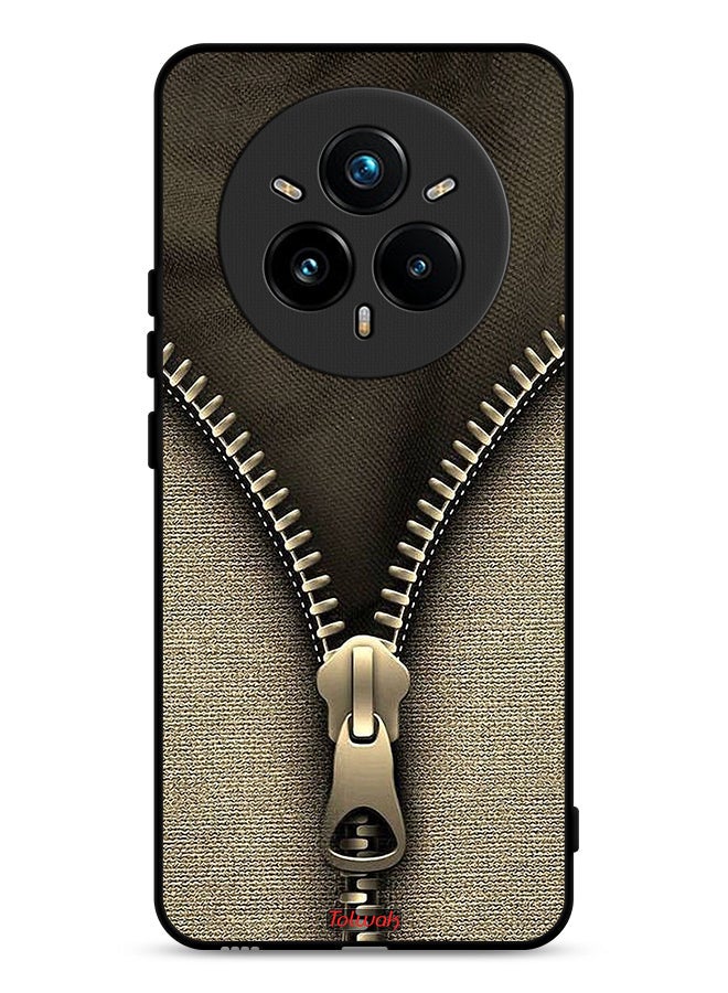 Tolwak Realme 14 Pro 5G Protective Case Cover Zip Pattern