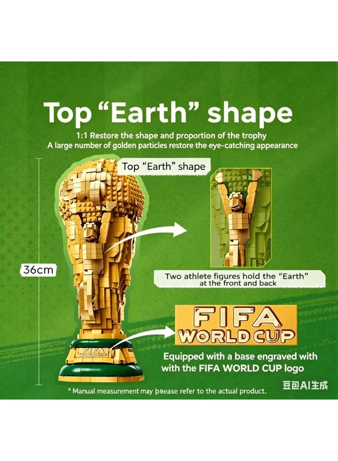 World Cup Trophy 1:1 Scale Building Block Model  Set, Compatible with Lego Bricks - Image 3