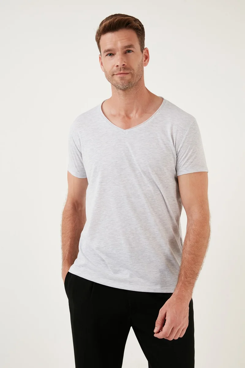 بوراتي Cotton Slim Fit V-Neck Basic T Shirt Men's T Shirt 5412001