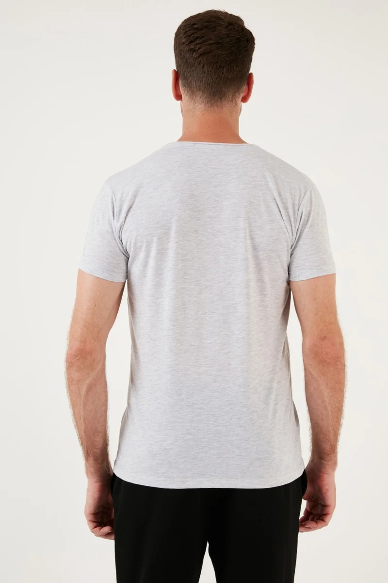 بوراتي Cotton Slim Fit V-Neck Basic T Shirt Men's T Shirt 5412001