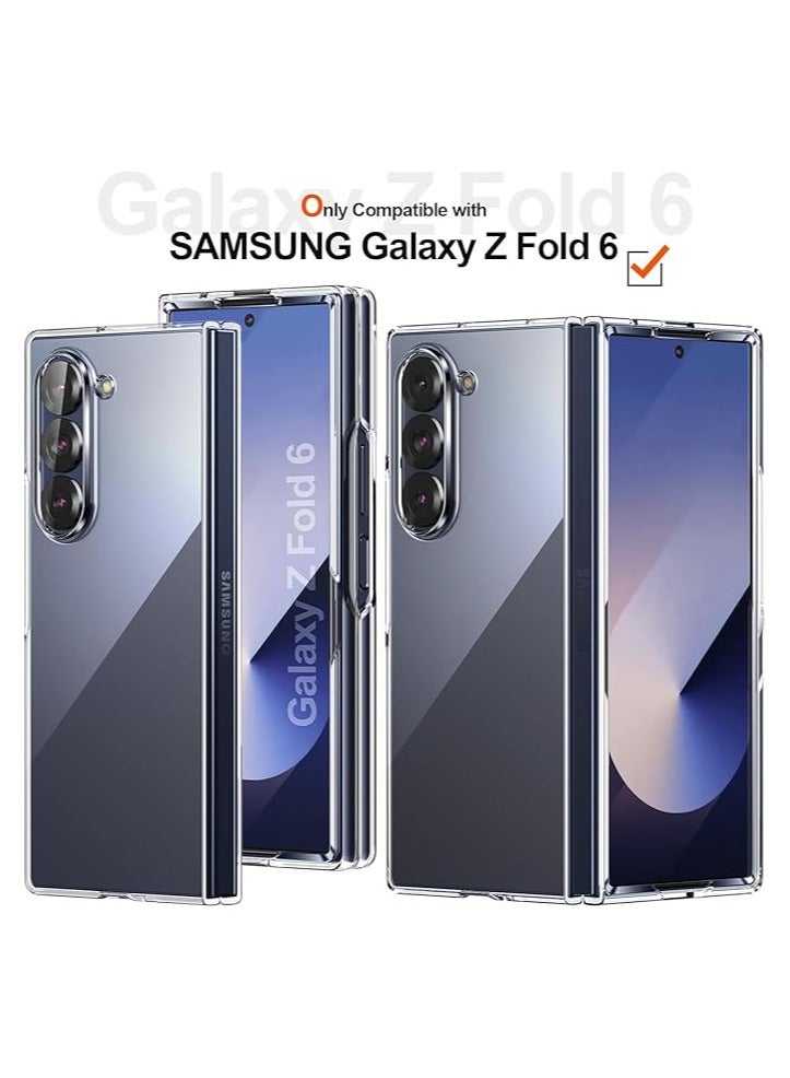 YJS Samsung Galaxy Z Fold 6 Case with Camera Protection Transparent Back Protective Scratch Resistant Hard PC Back Bumper Shockproof Cover for Samsung Galaxy Z Fold 6 5G Clear Case - Image 2