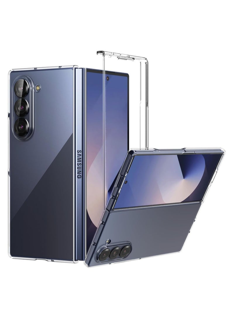 YJS Samsung Galaxy Z Fold 6 Case with Camera Protection Transparent Back Protective Scratch Resistant Hard PC Back Bumper Shockproof Cover for Samsung Galaxy Z Fold 6 5G Clear Case - Image 1