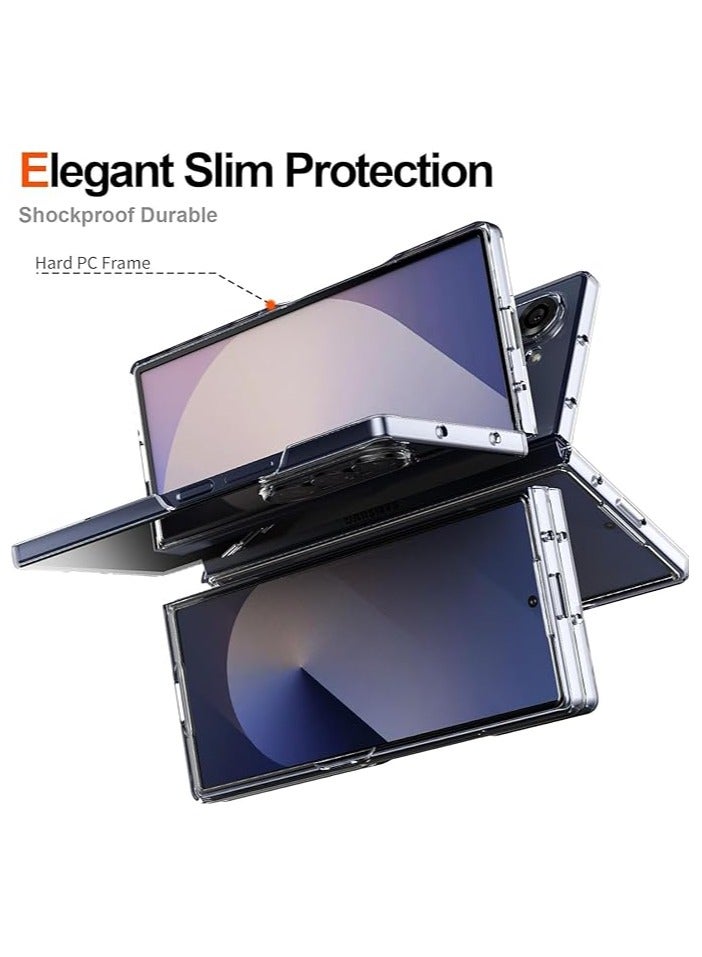 YJS Samsung Galaxy Z Fold 6 Case with Camera Protection Transparent Back Protective Scratch Resistant Hard PC Back Bumper Shockproof Cover for Samsung Galaxy Z Fold 6 5G Clear Case - Image 3
