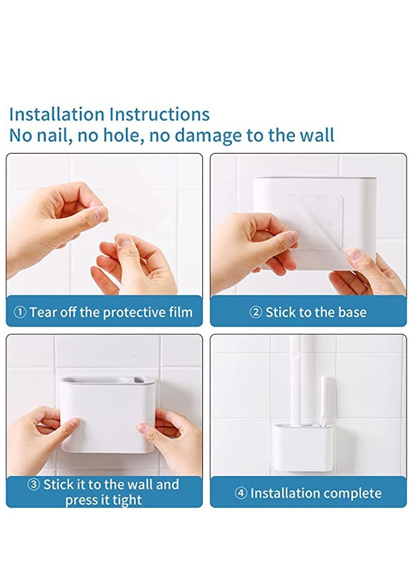 Y&D - Toilet Brush, with 2 Clean Brushes, Cleaning System, Wall Wand No-Slip Long Handle Soft Silicone Bristle Corner Easily - Image 1